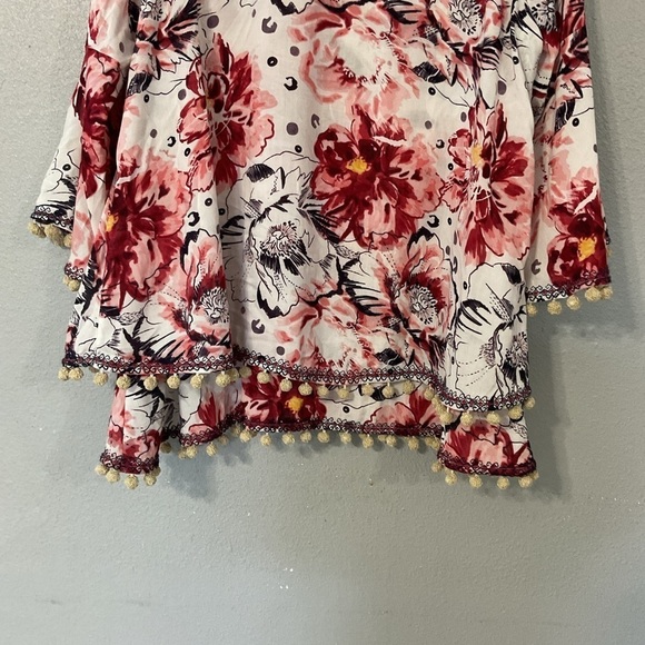 Soft Surroundings Womens Sz Small Floral Print Boho Blouse 3/4 Sleeve - Picture 10 of 10